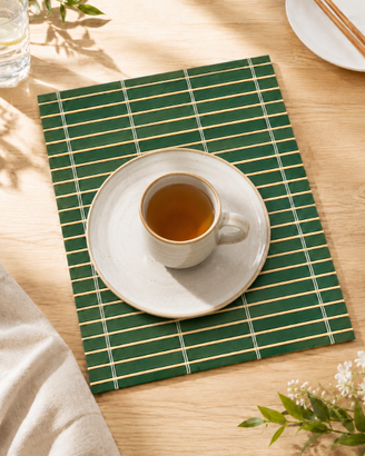 Set 2 tovagliette in bambù verdi 30x45 cm – nuove