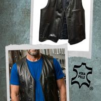 RARO Gilet Pelle Vintage ANFOR Anni '80 NUOVO 