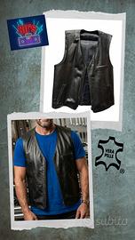 RARO Gilet Pelle Vintage ANFOR Anni '80 NUOVO 