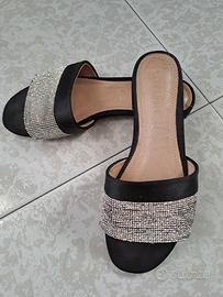 Sandali ciabatta neri con strass nr.36