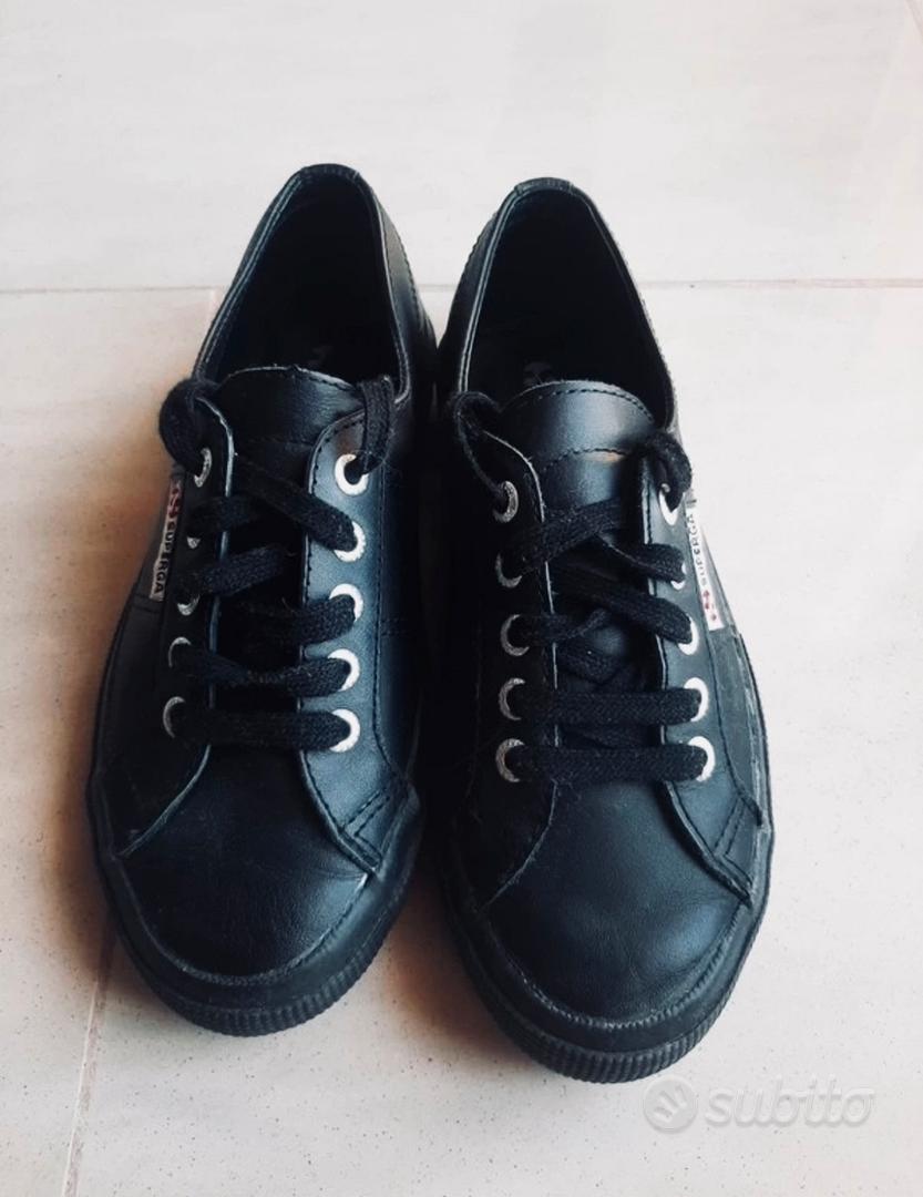 Superga cheap nere pelle