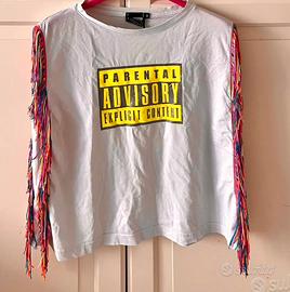 T-shirt Advisory frange arcobaleno glitter limited