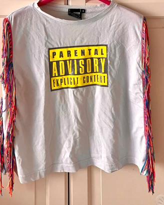 T-shirt Advisory frange arcobaleno glitter limited
