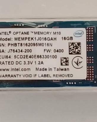 intel optane memoria 16GB per accelerazione hard d