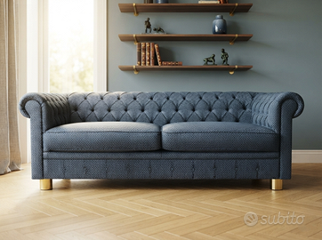Chesterfield 3 posti LETTO in tessuto antimacchia