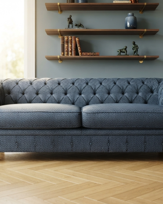 Chesterfield 3 posti LETTO in tessuto antimacchia