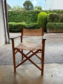 Set 6 Sedie Regista Pieghevoli Legno Teak Massello