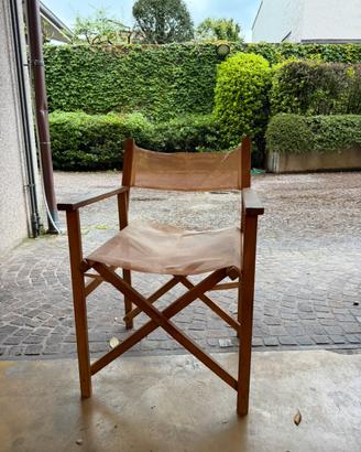 Set 6 Sedie Regista Pieghevoli Legno Teak Massello