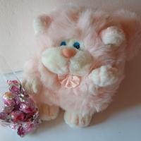 Gatto peluche rosa  con ovetti 