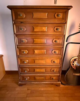 Cassettiera in legno massello 7 cassetti