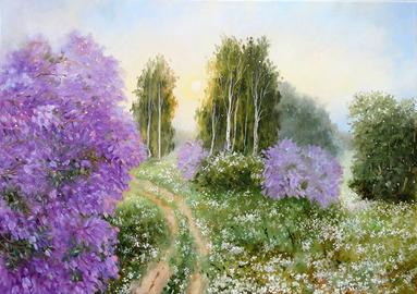 Quadro Fatto a mano Olio su tela Paesaggio 50x70