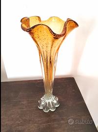 Vaso Scultura Vintage Vetro Murano