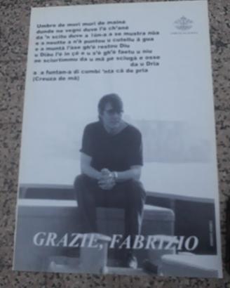Raro manifesto Fabrizio De André 