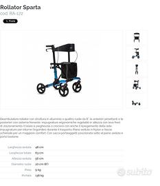 Deambulatore disabili anziani in alluminio