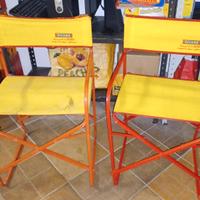 COPPIA SEDIE REGISTA MARCHIO RICARD PASTIS ANNI 70