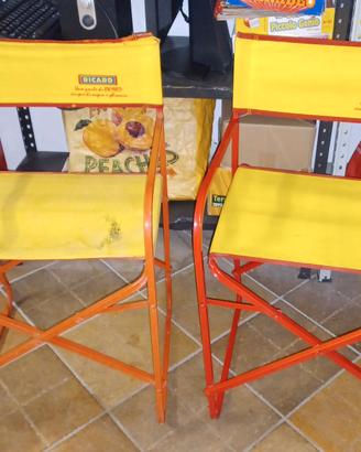 COPPIA SEDIE REGISTA MARCHIO RICARD PASTIS ANNI 70