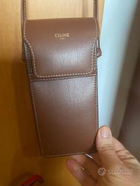 Borsa porta cellulare Celine marrone monospalla