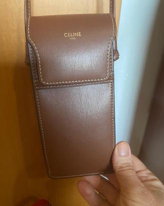 Borsa porta cellulare Celine marrone monospalla