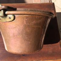 Paiolo in rame con manico in ferro battuto