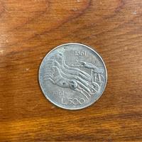 Moneta 500 lire in argento centenario unificazione