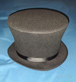 Cappello a Cilindro Vintage in Feltro Nero