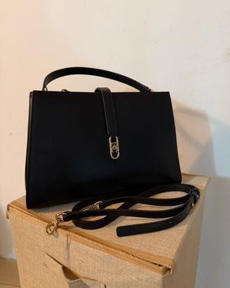 Borsa Tommy Hilfiger Libre Medium Satchel (Black)