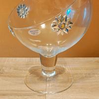 Coppa in vetro con rifiniture in argento Pegaso