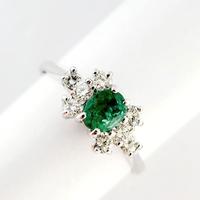 Anello Oro 18kt Smeraldo ct 0,45 diamanti ct 0,32