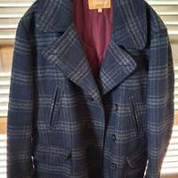 GIACCONE UOMO CONBIPEL A QUADRI BLUE Mis. 54 C. N.