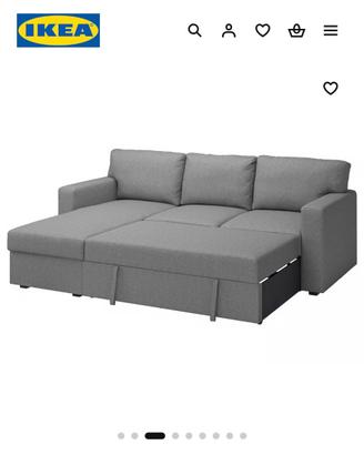 Divano letto 3 posti/chaise-longue, Tibbleby beige