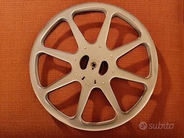 Bobina cinematografica vintage in metallo 16mm