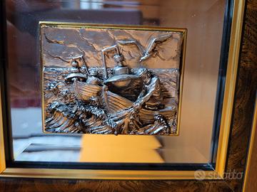 Quadro con rilievo in argento