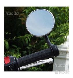 Specchio far bar end dx o sx tondo nero e cromato