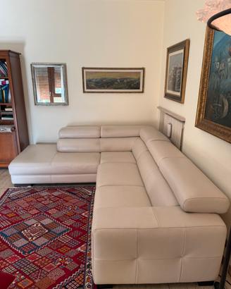 Divano angolare in pelle di vitello