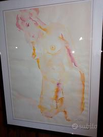Quadro acquerello Luigi Cillo figura donna