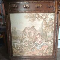 Appendiabiti da muro con arazzo metà del '900