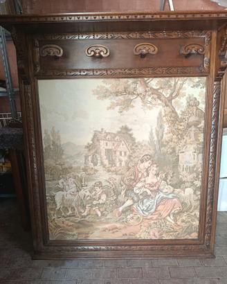 Appendiabiti da muro con arazzo metà del '900