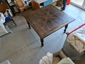 Tavolo Indonesiano Intarsi in Madreperla