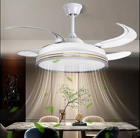 Ventilatore da soffitto con luce retrattile dimm