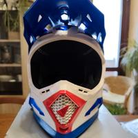 Casco Cross Ufo ECHUS Blu-Bian-Ros+Maschera Ufo