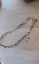 braccialetto tennis 17cm in argento 
