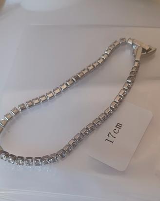 braccialetto tennis 17cm in argento 