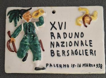 Ceramica XVI Raduno Bersaglieri 1958