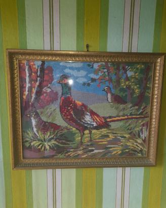 QUADRO CORNICE IN LEGNO FATTO ALL' UNCINETTO