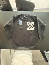 maglione nero con logo da uomo