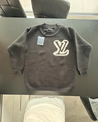 maglione nero con logo da uomo
