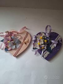 2 Cuori 💕 in legno con applicazioni Ved.descriz.