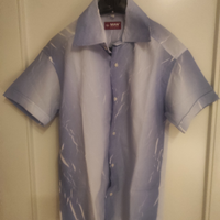 Camicia uomo man stile tg.M celeste con fantasie