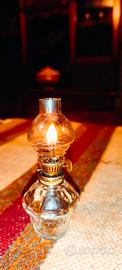 Lampada a olio in miniatura vintage in Vetro con c