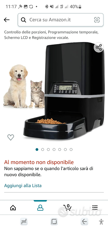 Distributore automatico per cani - Regalo e vendita animali 